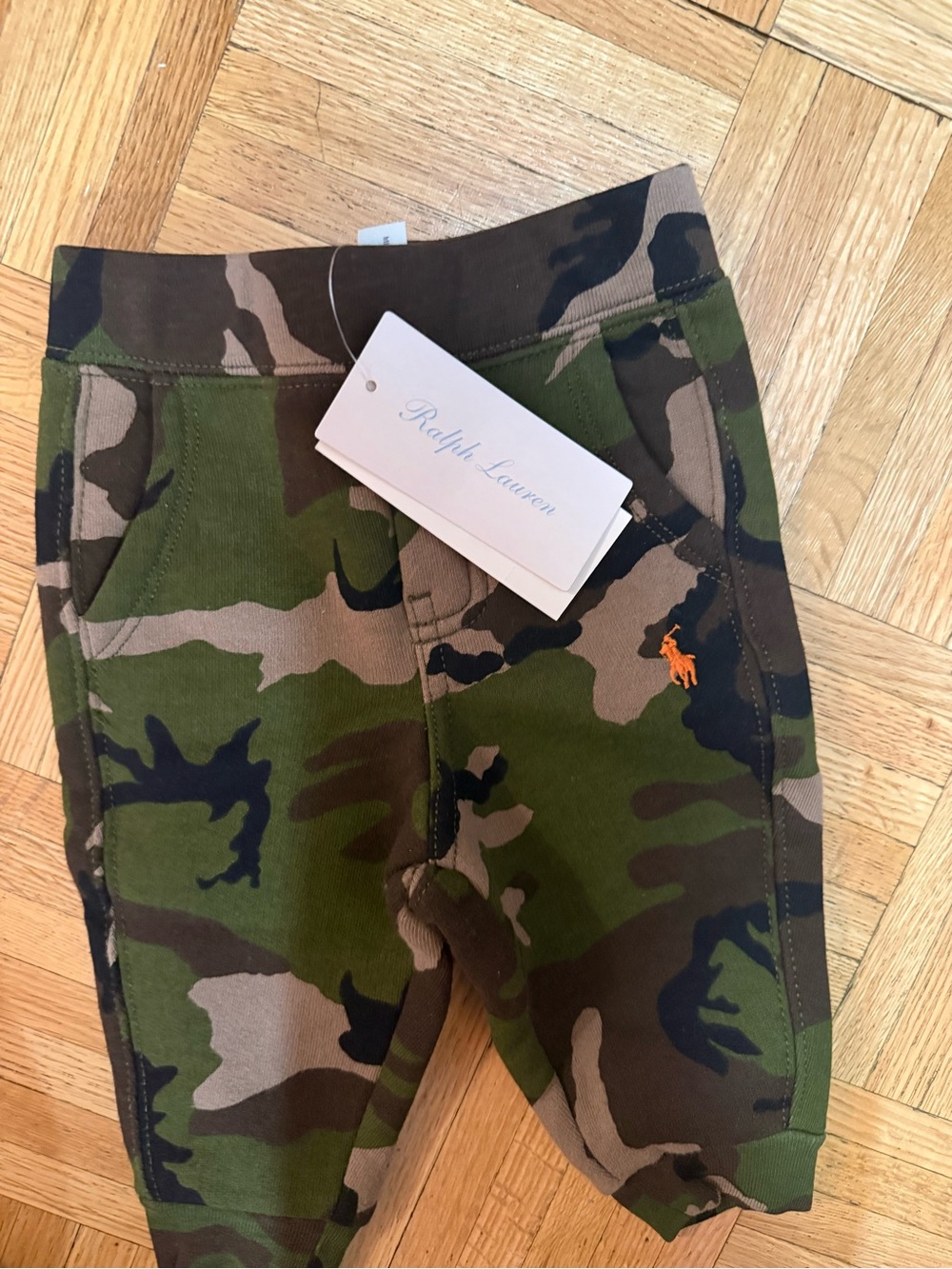 Ralph Lauren Kids Camouflage sweatpants with Orange Pony